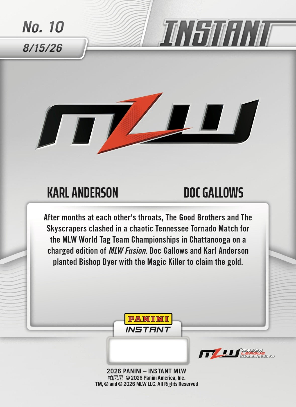 Karl Anderson / DOC Gallows – New TAG Team Champs Crowned in Chattanooga