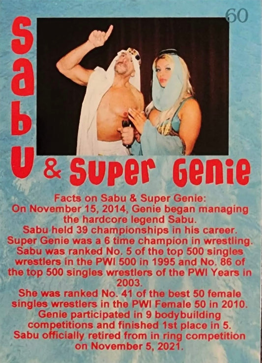 Sabu & Super Genie trading card PW Catalog