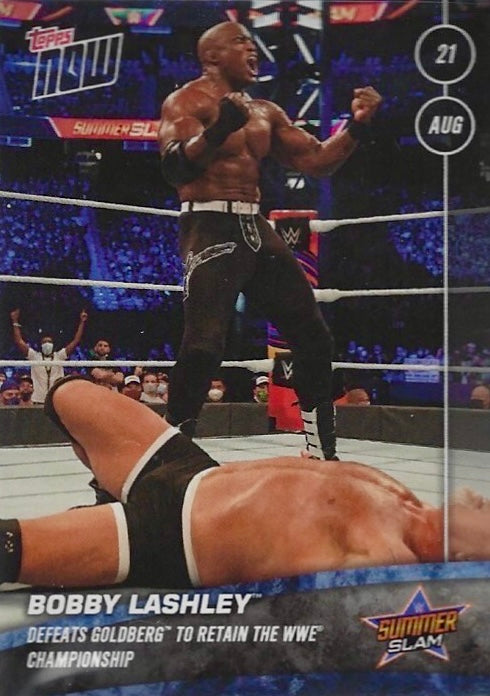 Bobby Lashley Defeats Goldberg to Retain the WWE Championship trading card PW Catalog