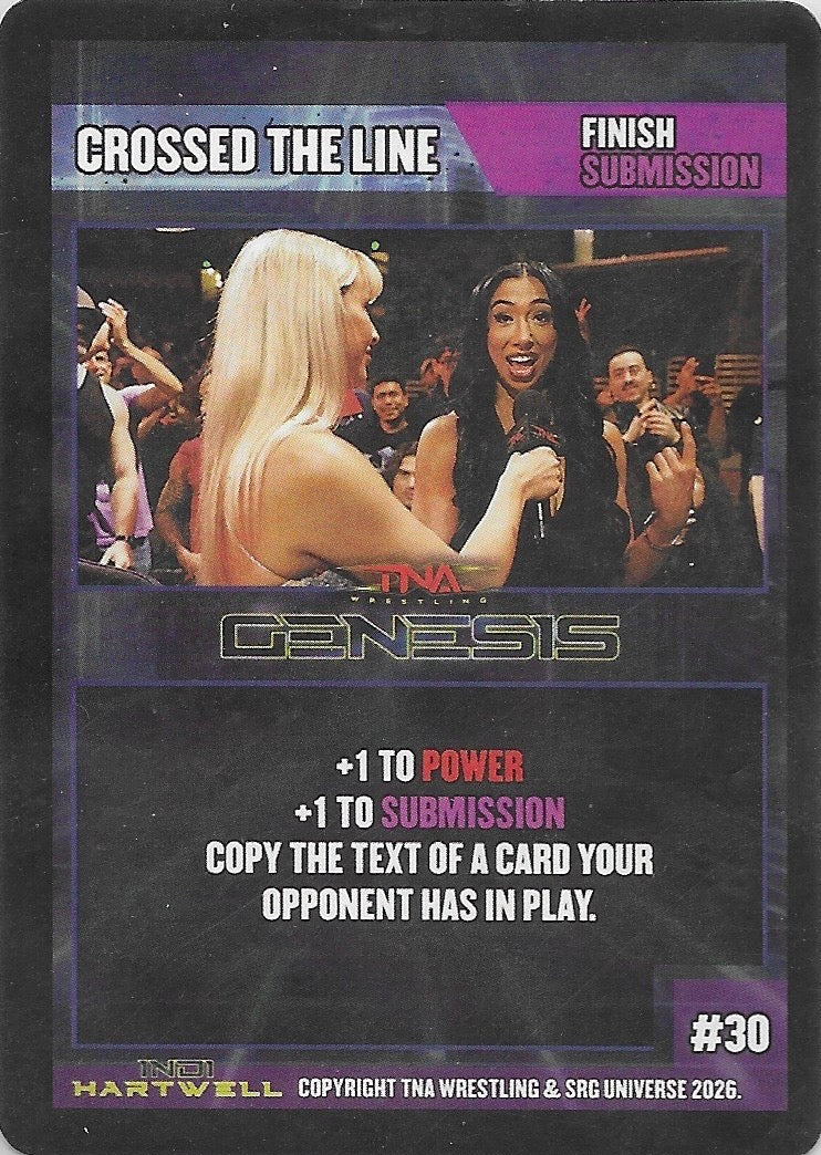 Finish Submission: Crossed the Line trading card PW Catalog
