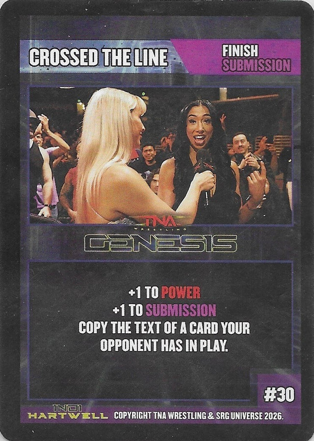Finish Submission: Crossed the Line trading card PW Catalog