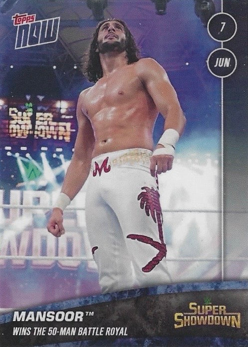 Mansoor Wins the 50-MAN Battle Royal trading card PW Catalog
