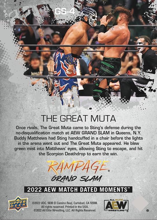 The Great Muta – the Great Muta Comes to Sting’s Rescue and Blows the Green Mist Into Buddy Matthews’ Eyes