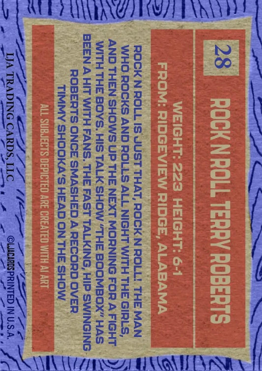 Rock N Roll Terry Roberts trading card PW Catalog