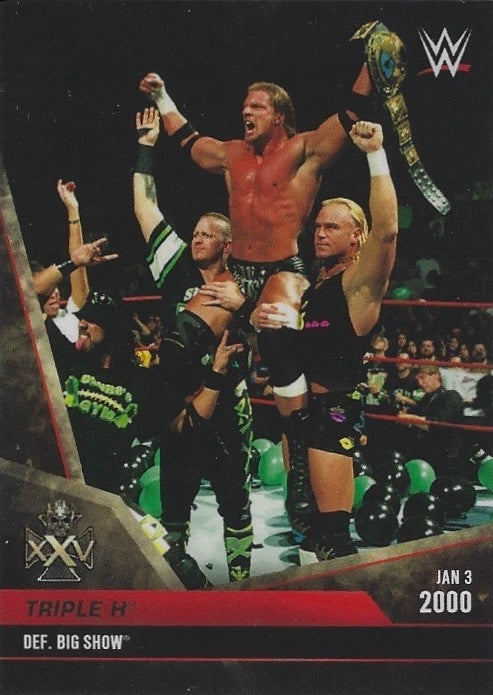 JAN 3 2000 – Triple H DEF. Big Show trading card PW Catalog