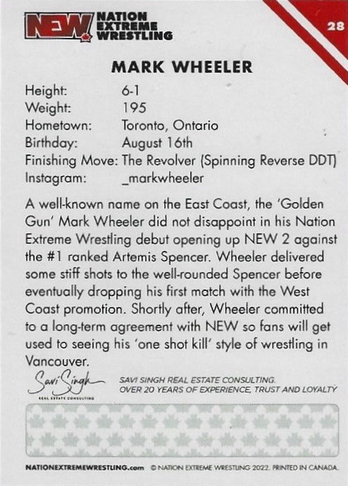 Mark Wheeler trading card PW Catalog