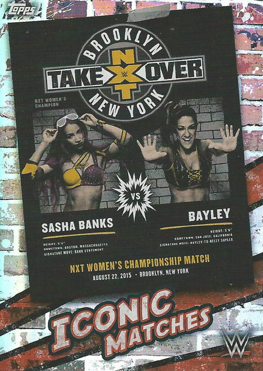 Topps WWE Superstars 2021 Sasha Banks vs Bayley MA10 trading card PW Catalog