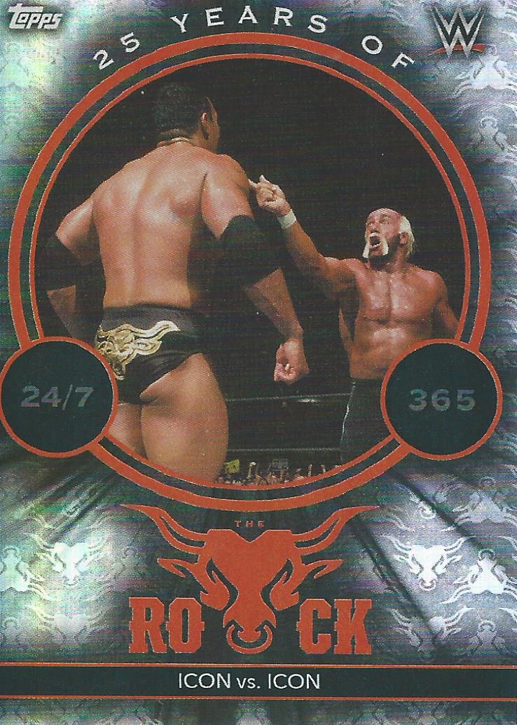 Topps WWE Superstars 2021 The Rock vs Hulk Hogan TR2 trading card PW Catalog