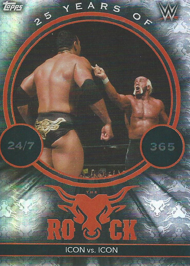 Topps WWE Superstars 2021 The Rock vs Hulk Hogan TR2 trading card PW Catalog