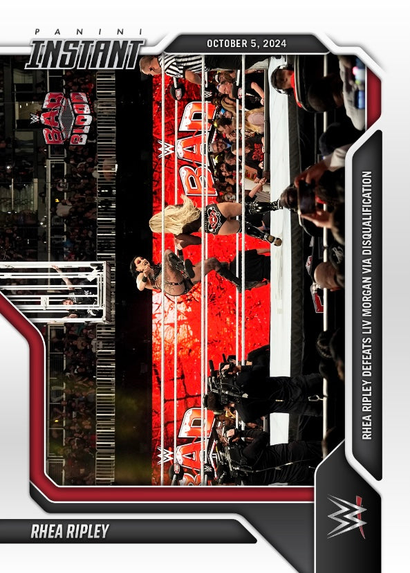 Rhea Ripley – Rhea Ripley Defeats LIV Morgan VIA Disqualification trading card PW Catalog