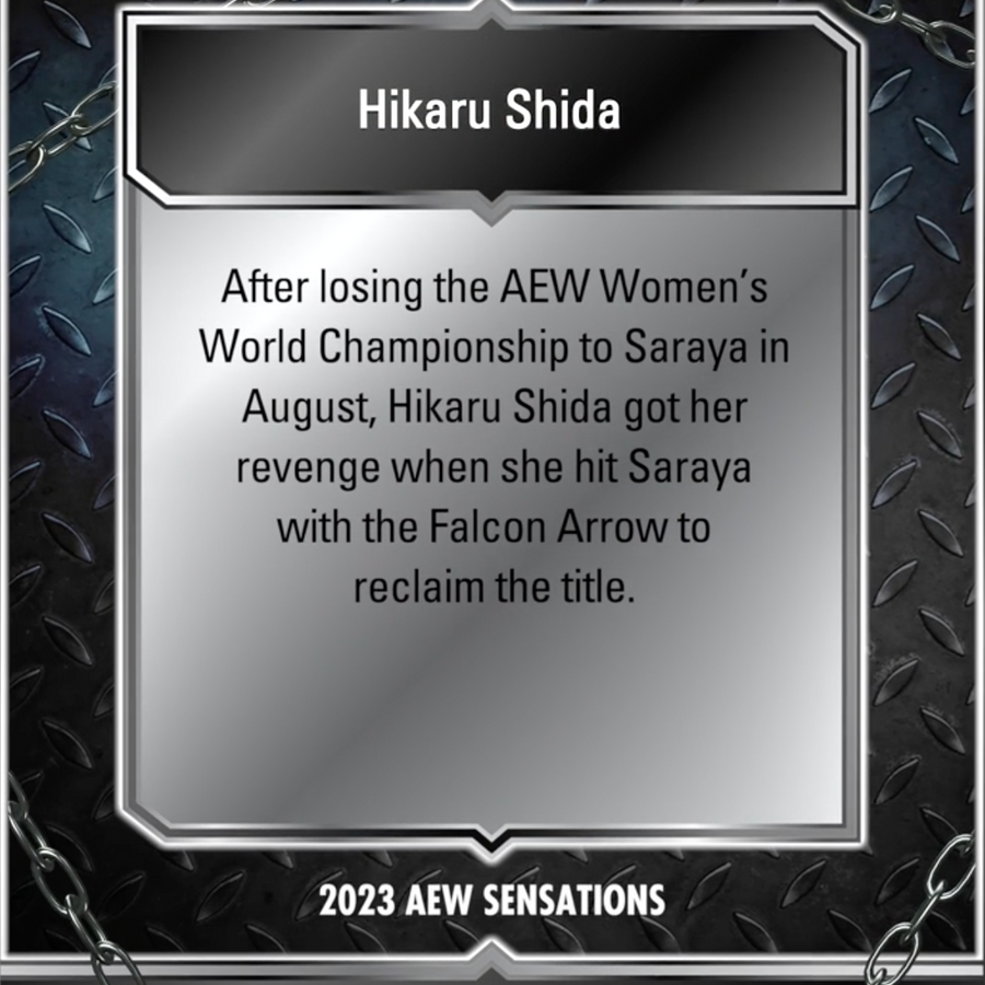 10/10/23 – Hikaru Shida – Hikaru Shida Begins Third Reign AS AEW Women’s World Champion