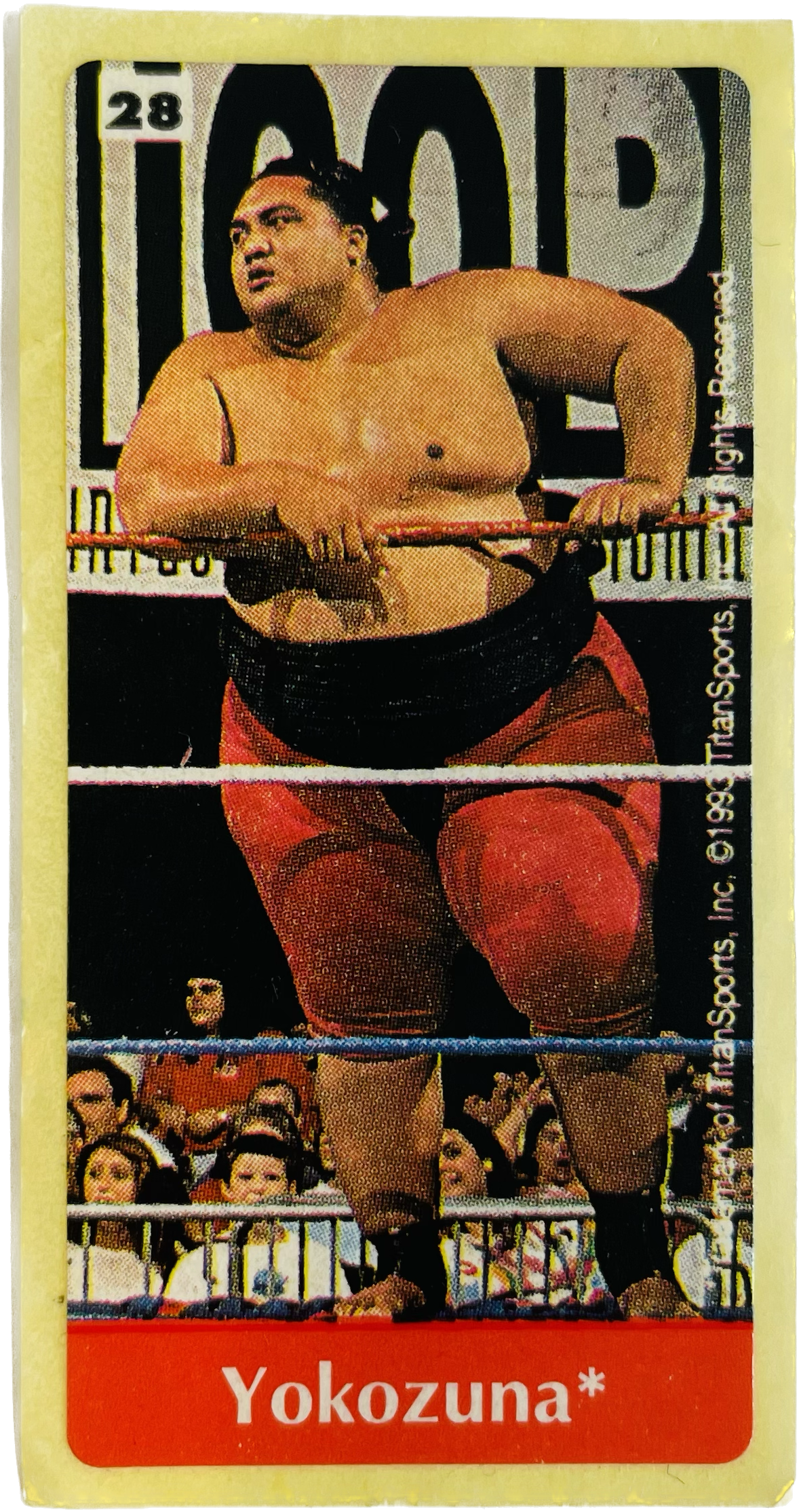 WWF Dunkin Bubble Gum Stickers (1993) No. 28 Yokozuna PW Catalog