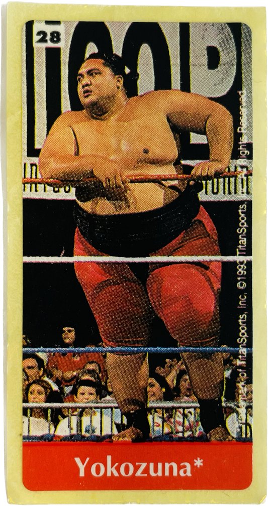 WWF Dunkin Bubble Gum Stickers (1993) No. 28 Yokozuna PW Catalog