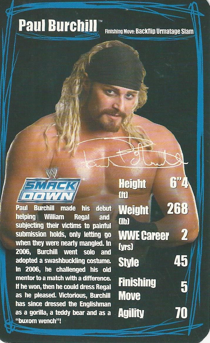 WWE Top Trumps 2006 Superstars 2 Paul Birchill trading card PW Catalog