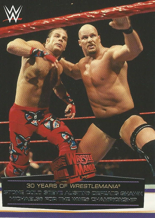 WWE Topps Road to Wrestlemania 2014 Stone Cold Steve Austin vs Shawn Michaels 28 of 60 trading card PW Catalog