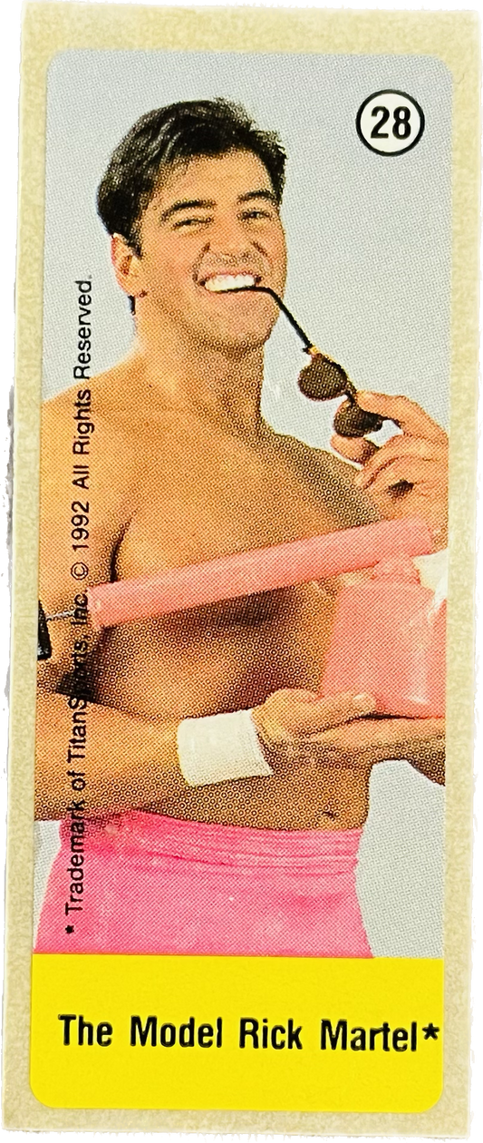 WWF Dunkin Bubble Gum Stickers (1992) No. 28 The Model Rick Martel PW Catalog