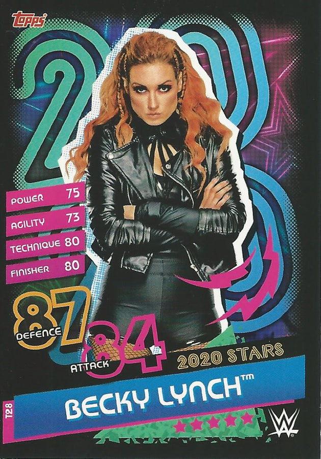 WWE Topps Slam Attax Reloaded 2020 Becky Lynch T28 trading card PW Catalog