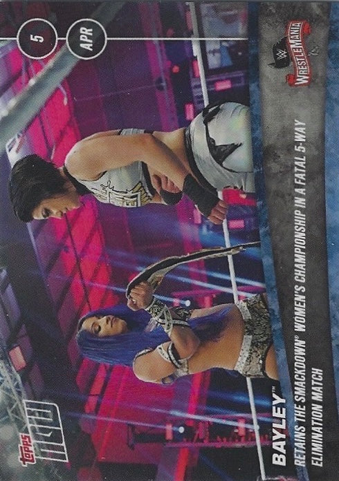 Bayley Retains the Smackdown Women’s Championship in a Fatal 5-WAY Elimination Match trading card PW Catalog