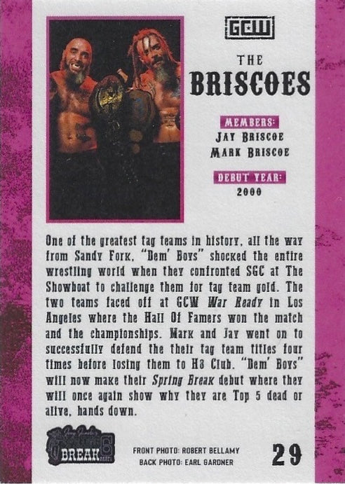 “DEM Boys” the Briscoes trading card PW Catalog