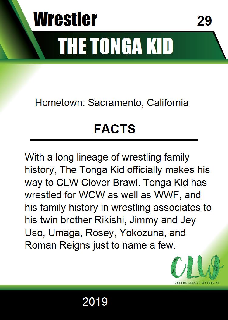 The Tonga Kid trading card PW Catalog