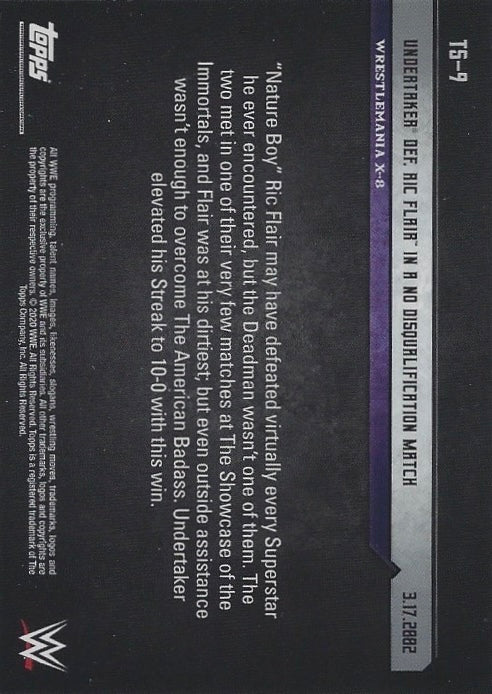 Wrestlemania X-Seven – Undertaker DEF. RIC Flair in a NO Disqualification Match trading card PW Catalog