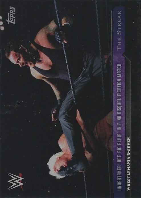 Wrestlemania X-Seven – Undertaker DEF. RIC Flair in a NO Disqualification Match trading card PW Catalog
