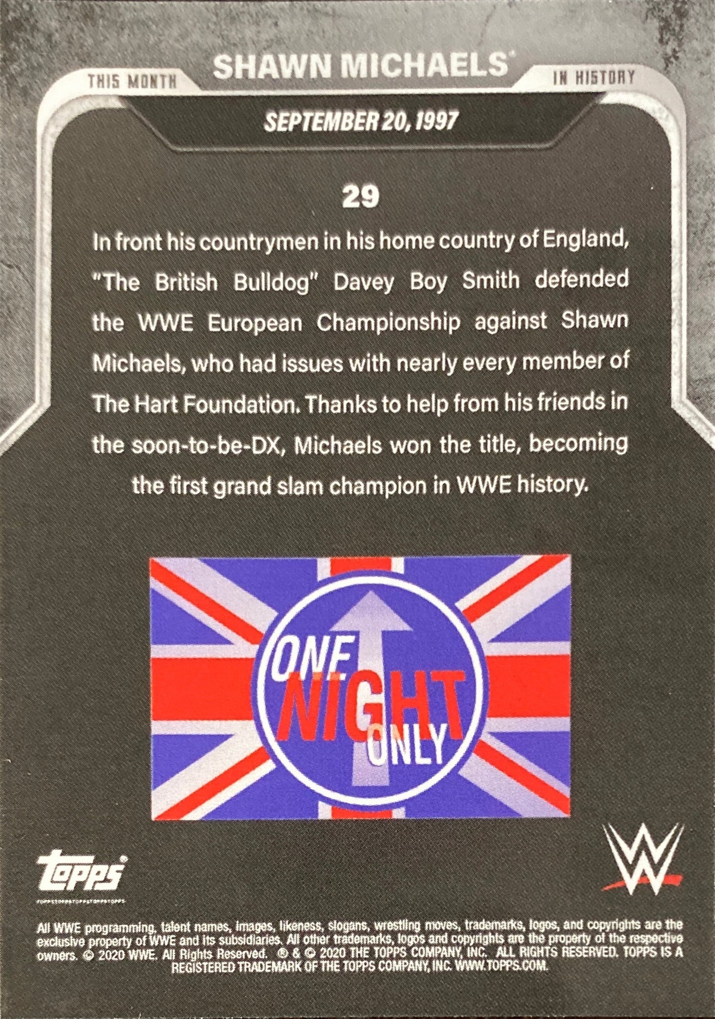 One Night Only – September 20, 1997 Shawn Michaels Becomes the First Grand Slam Champion