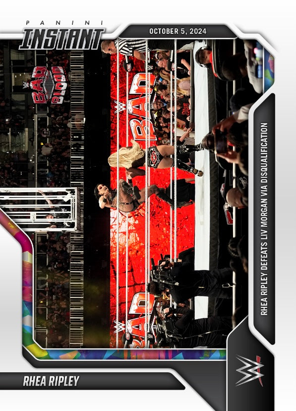Rhea Ripley – Rhea Ripley Defeats LIV Morgan VIA Disqualification trading card PW Catalog