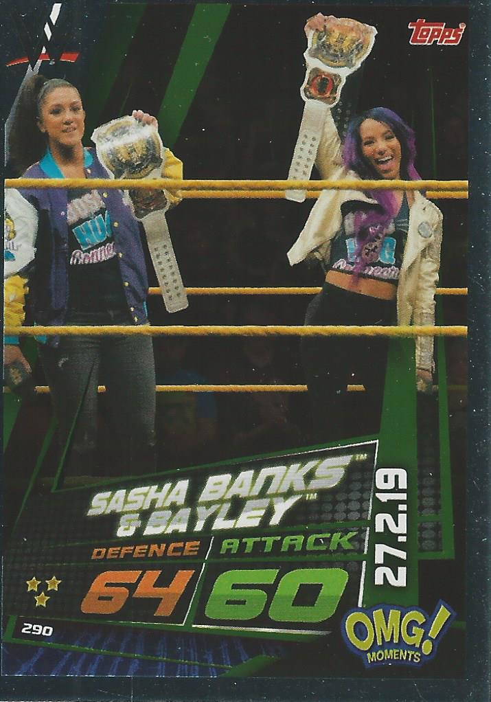 WWE Topps Slam Attax Universe 2019 Sasha Banks and Bayley #290