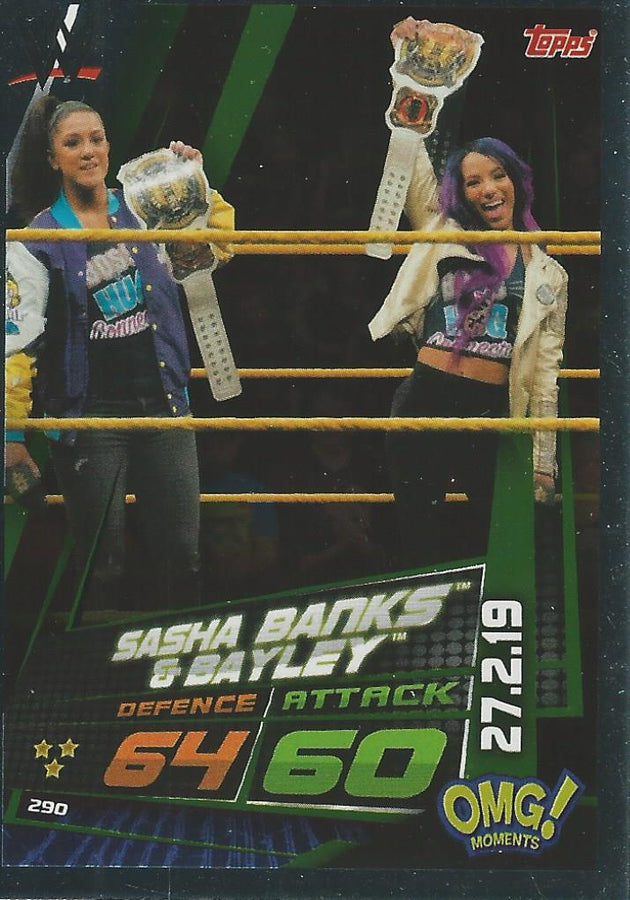WWE Topps Slam Attax Universe 2019 Sasha Banks and Bayley #290