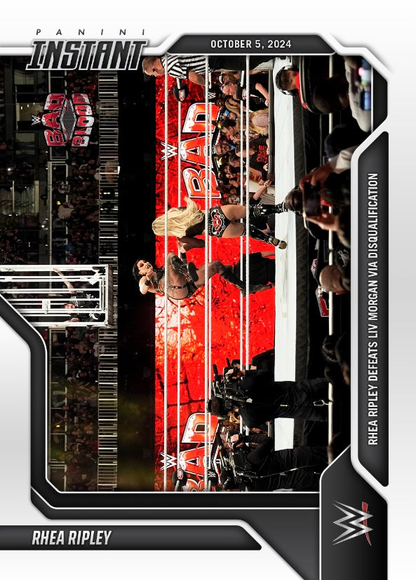 Rhea Ripley – Rhea Ripley Defeats LIV Morgan VIA Disqualification trading card PW Catalog