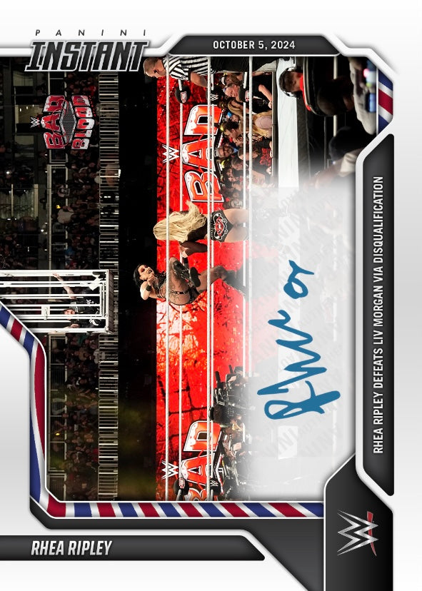 Rhea Ripley – Rhea Ripley Defeats LIV Morgan VIA Disqualification trading card PW Catalog