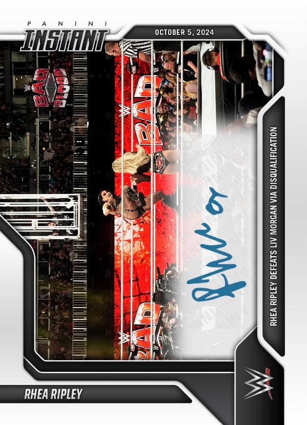 Rhea Ripley – Rhea Ripley Defeats LIV Morgan VIA Disqualification trading card PW Catalog