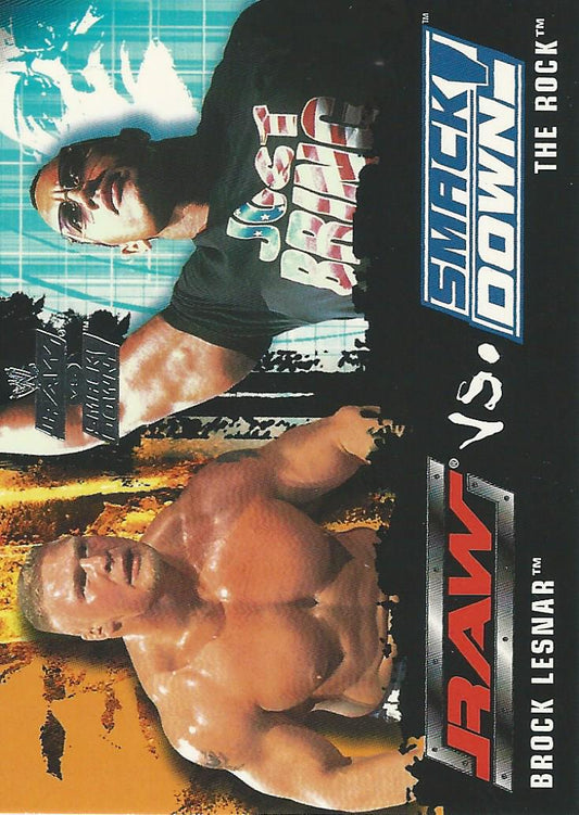 WWE Fleer Raw vs Smackdown 2002 Brock Lesnar vs The Rock #86
