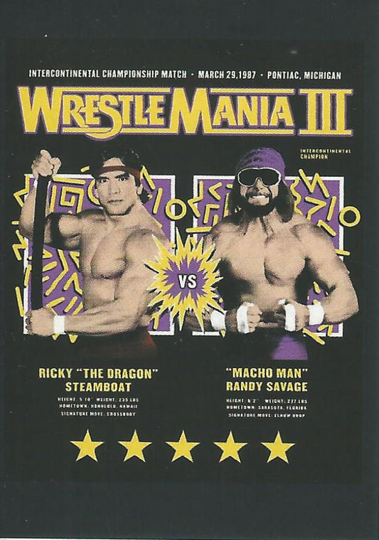WWE Panini 2022 Sticker Collection Randy Savage vs Ricky Steamboat #296
