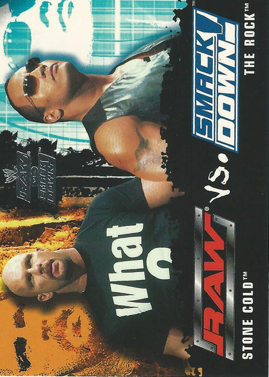 WWE Fleer Raw vs Smackdown 2002 Stone Cold vs The Rock #79