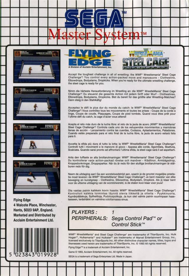 WWF WrestleMania Steel Cage Challenge [Sega Master System] PWcatalog