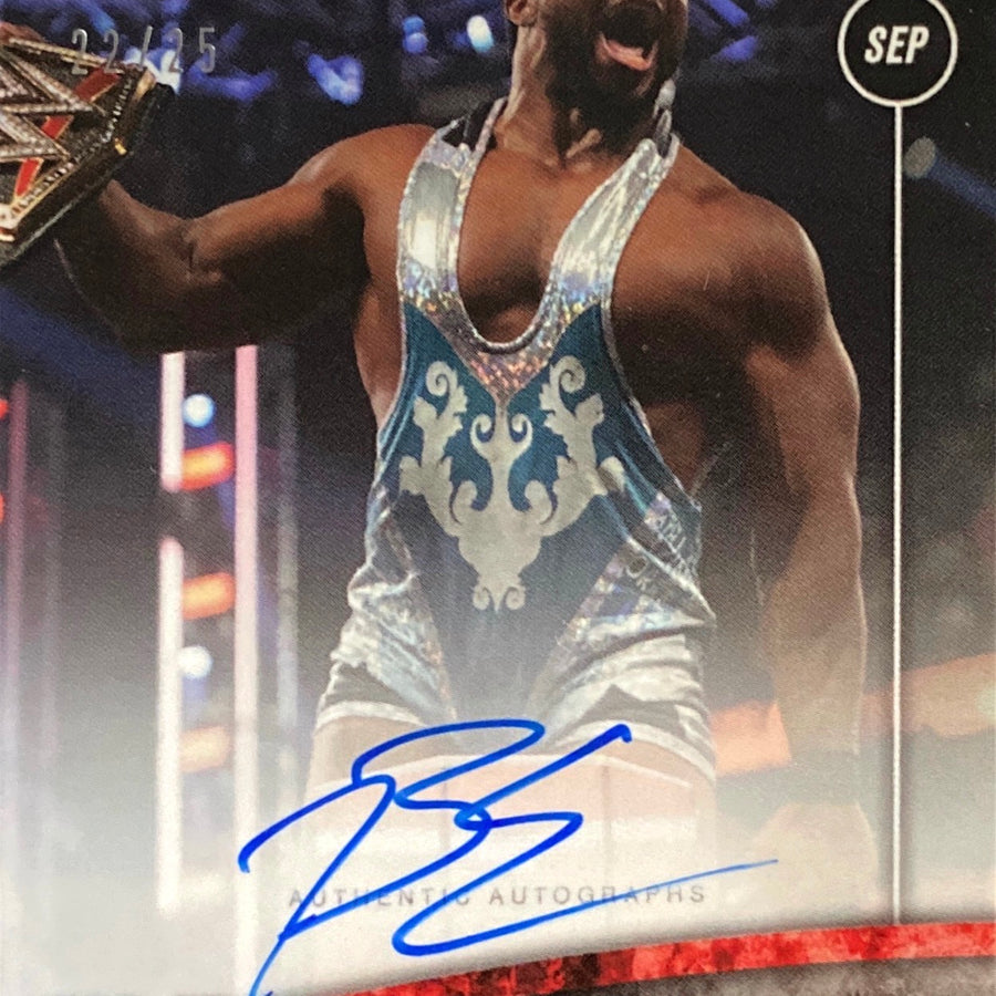 Big E Defeats Bobby Lashley to Win the WWE Championship trading card PW Catalog