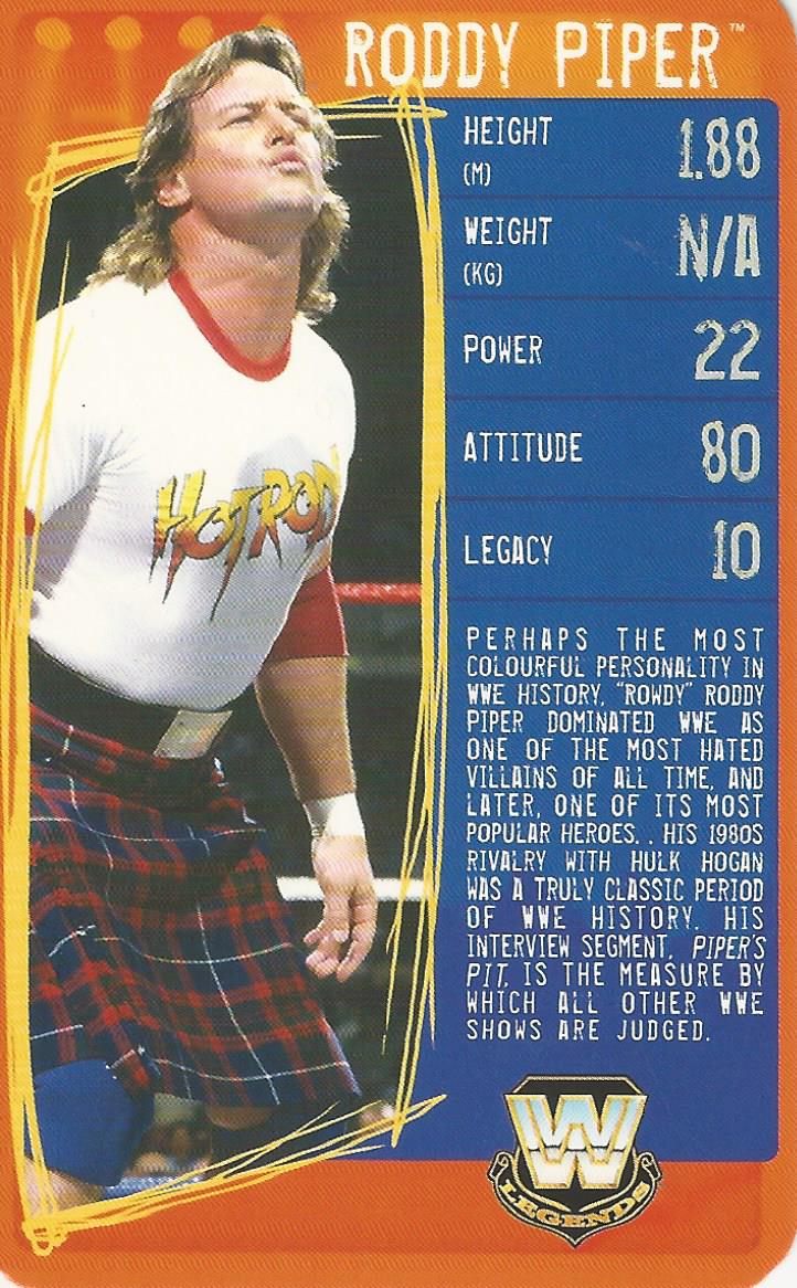 WWE Top Trumps Specials 2009 Roddy Piper trading card PW Catalog