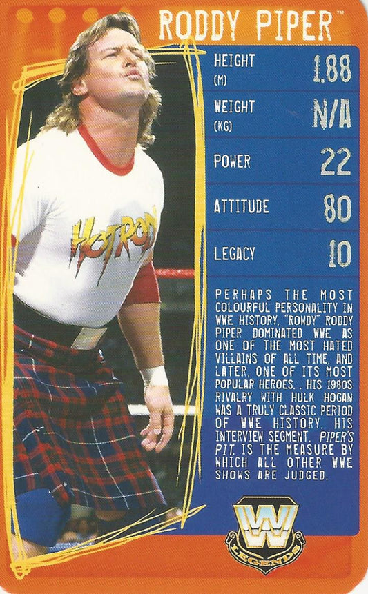 WWE Top Trumps Specials 2009 Roddy Piper trading card PW Catalog