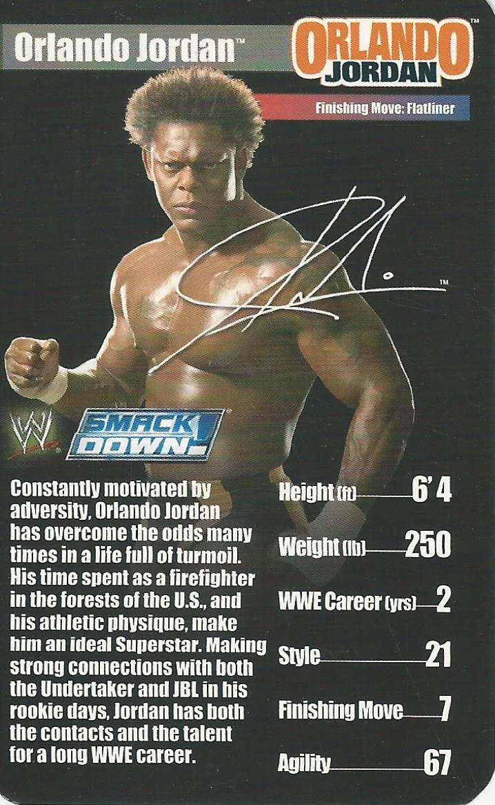 WWE Top Trumps Superstars 1 2005 Orlando Jordan trading card PW Catalog