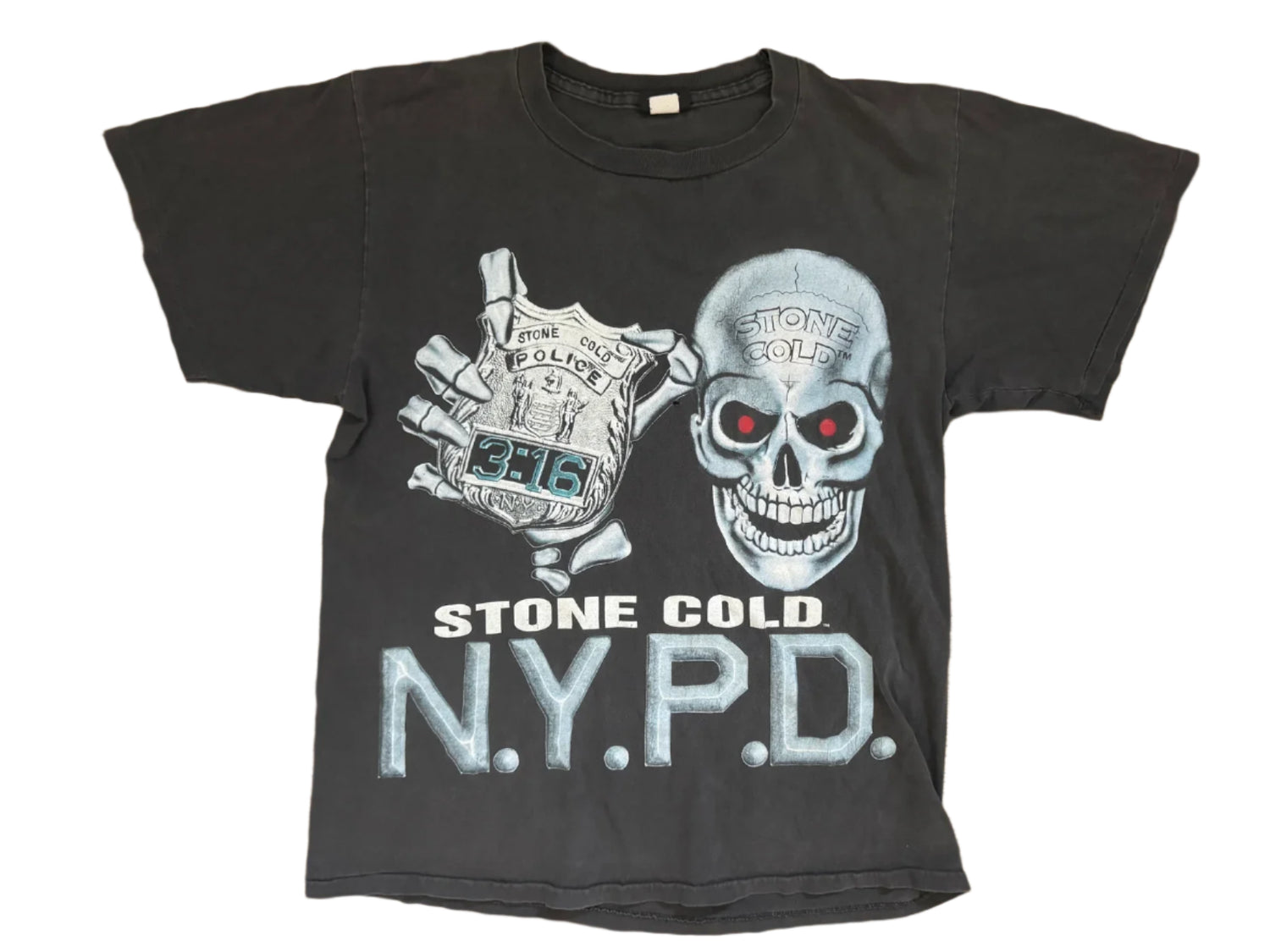 WWF “Stone Cold” Steve Austin NYPD T-shirt 1998 Pwcatalog