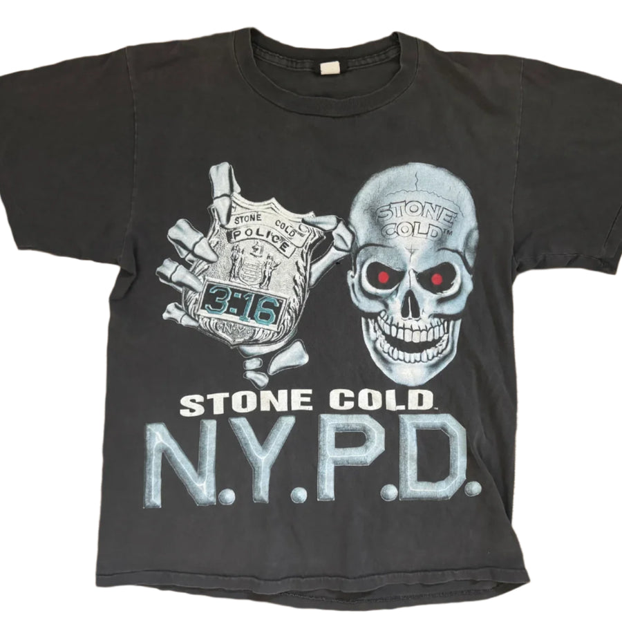 WWF “Stone Cold” Steve Austin NYPD T-shirt 1998 Pwcatalog