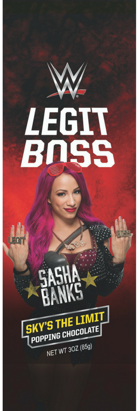 WWE Sasha Banks FYE Chocolate Bar 2017 Sky`s The Limit Popping Chocolate PWcatalog