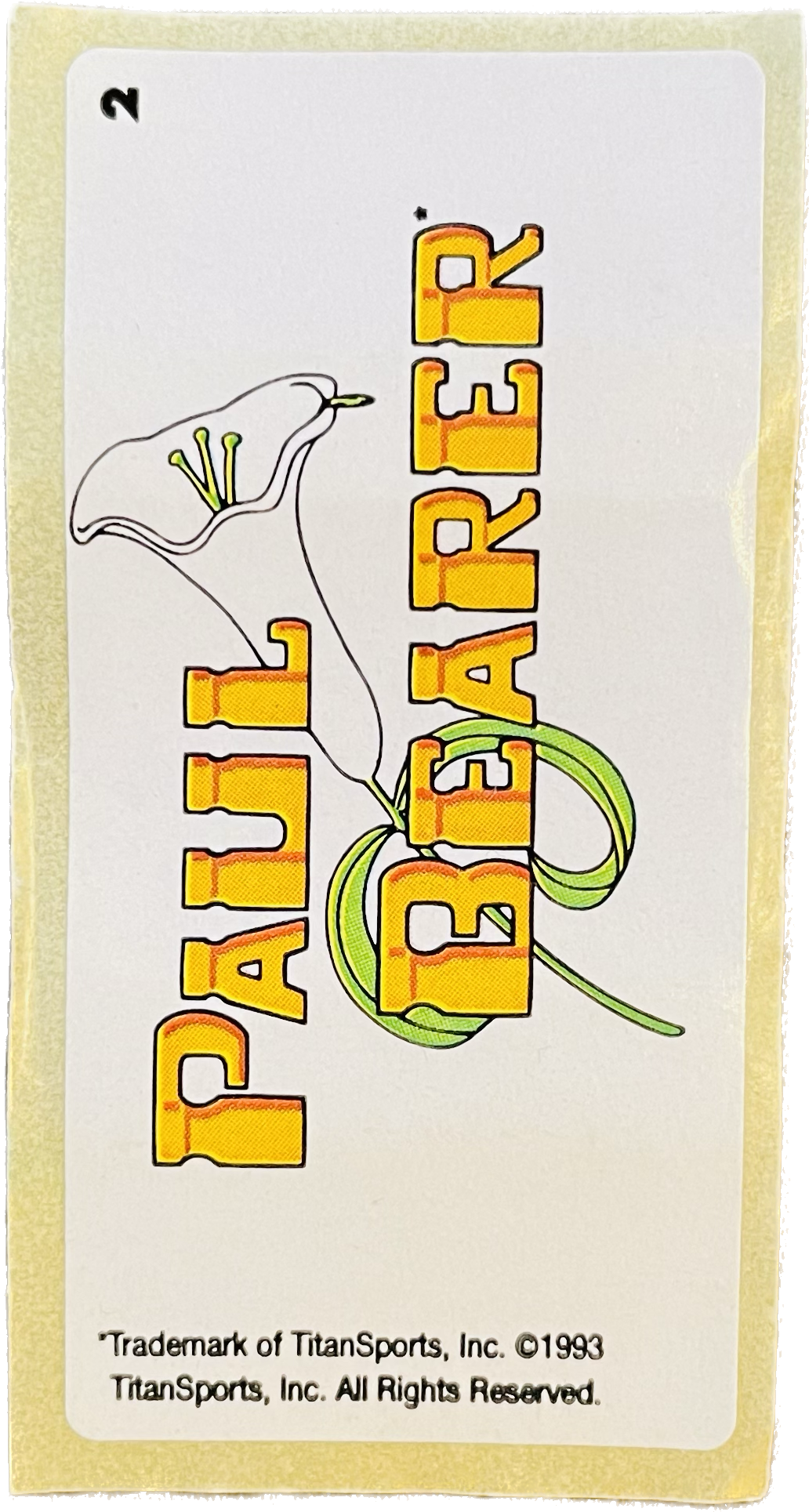 WWF Dunkin Bubble Gum Stickers (1993) No. 2 Paul Bearer PW Catalog