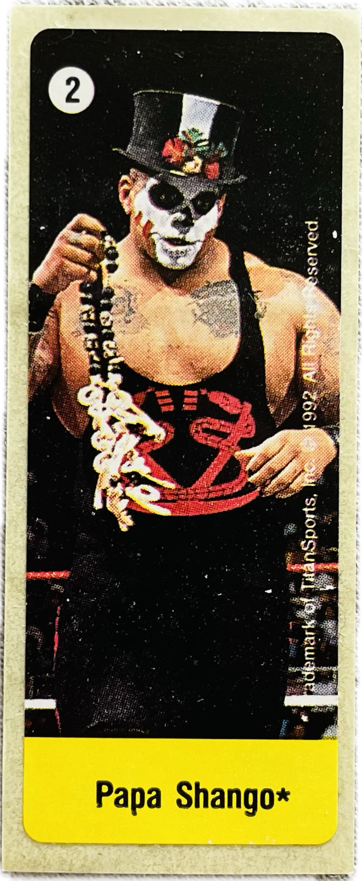 WWF Dunkin Bubble Gum Stickers (1992) No. 2 Papa Shango PW Catalog