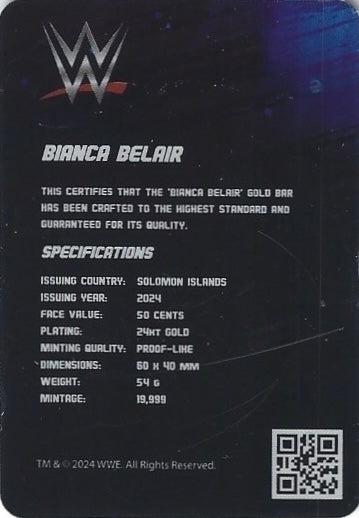 Bianca Belair trading card PW Catalog