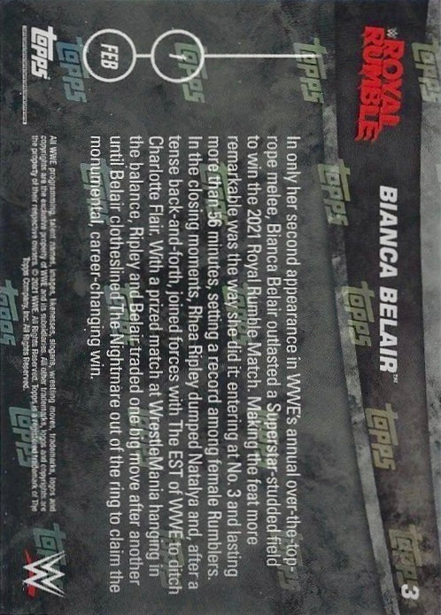 Bianca Belair Wins the 2021 Women’s Royal Rumble Match trading card PW Catalog