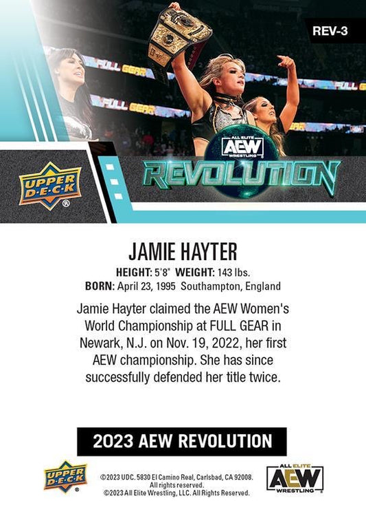 Jamie Hayter trading card PW Catalog
