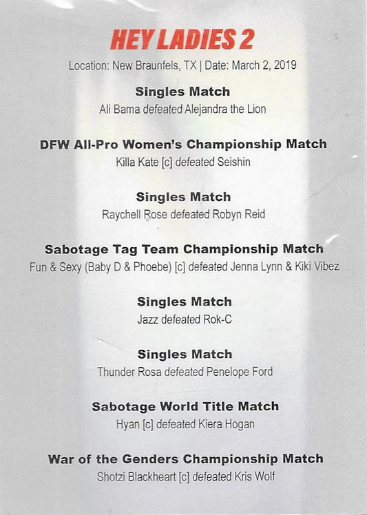 HEY Ladies 2 trading card PW Catalog